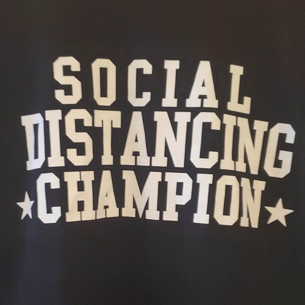 Social Distancing Champ Tee Black NWT
